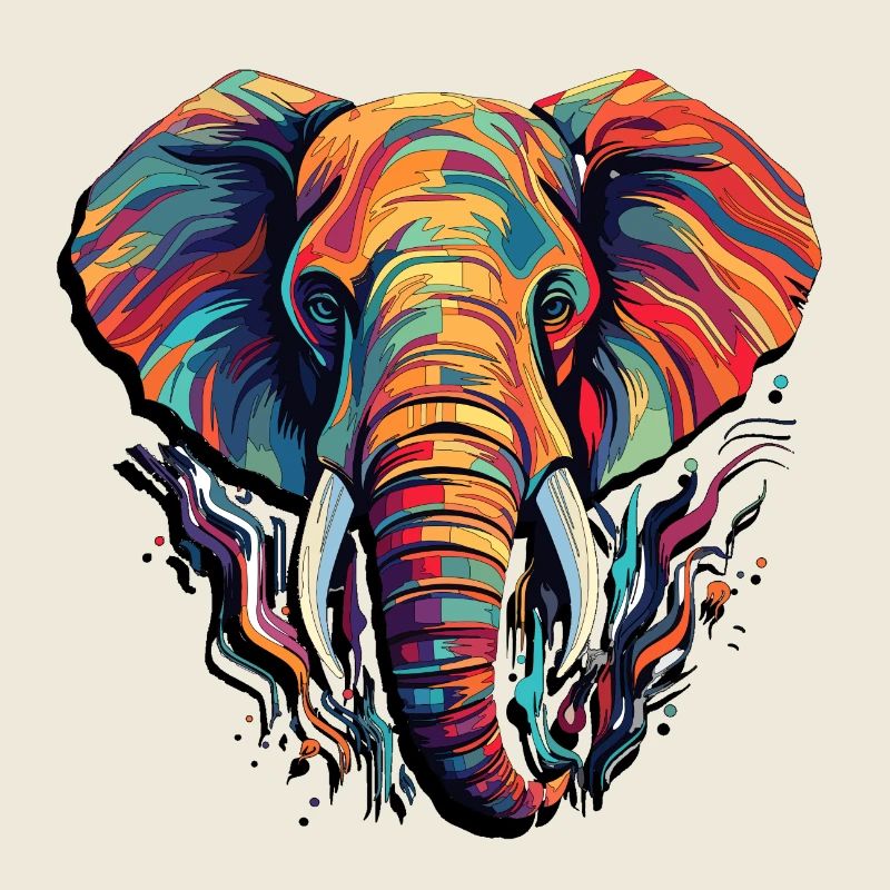 Abstract Elephant - Modern and Geometric Design