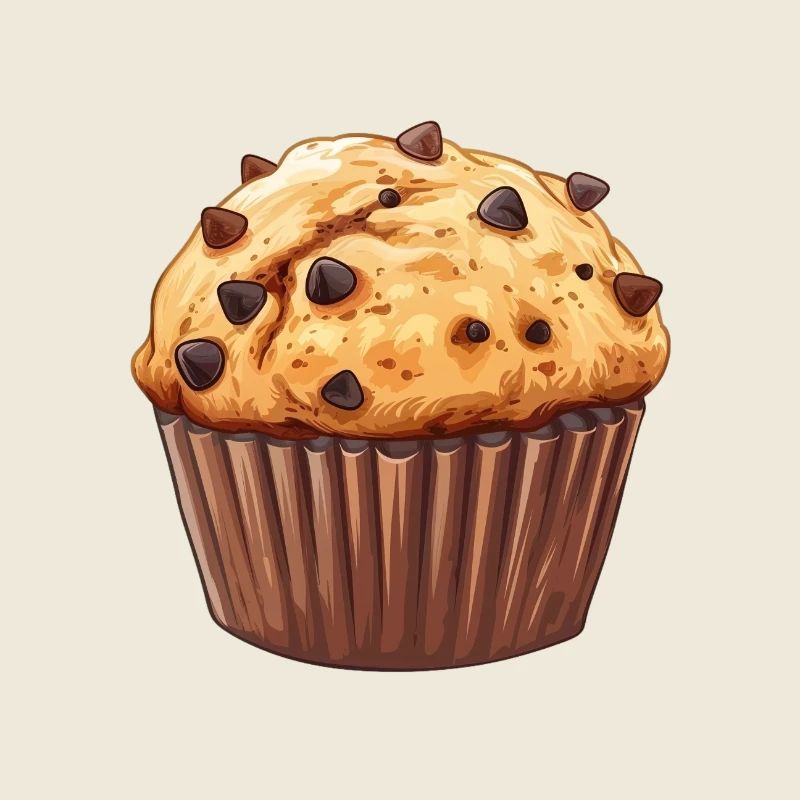 Délicieux muffin aux pépites de chocolat