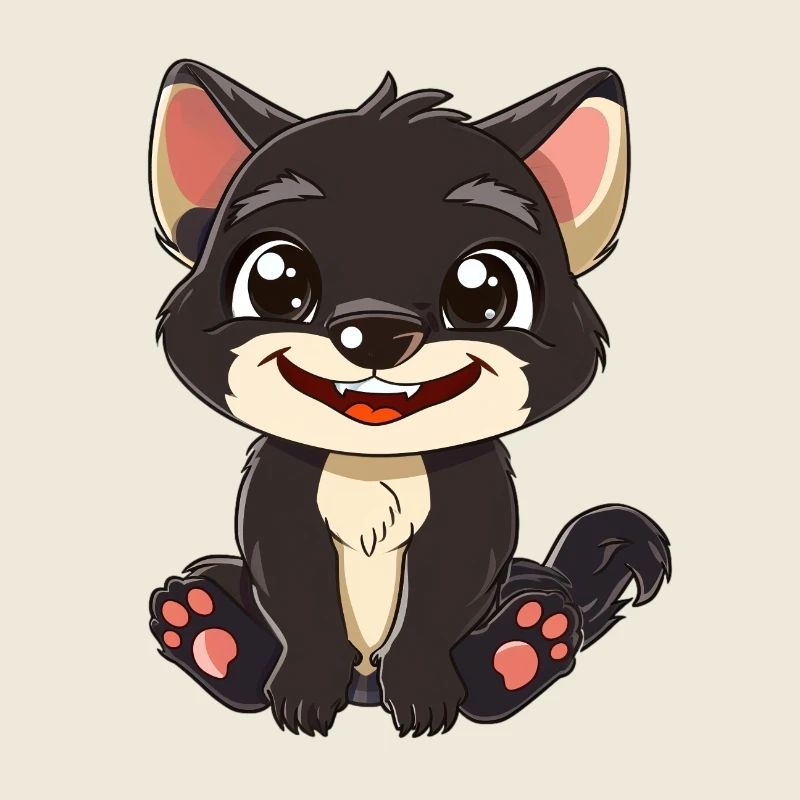 Cute Tasmanian Devil Cartoon Style