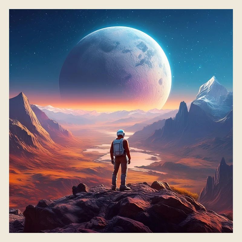 Pluto and its rising Moon Charon