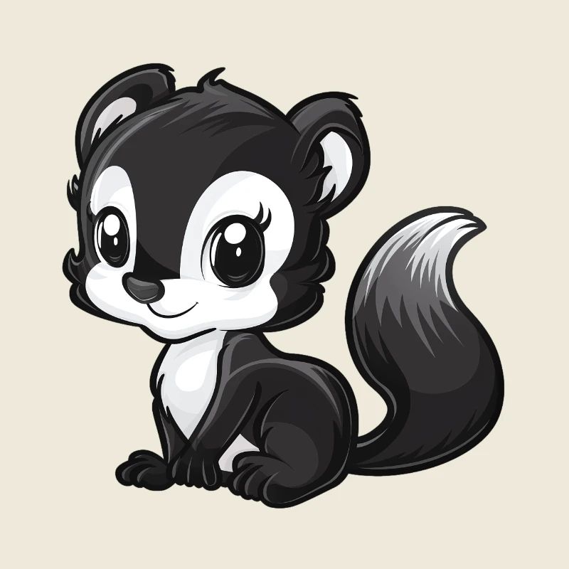Skunk mignonne avec de grands yeux