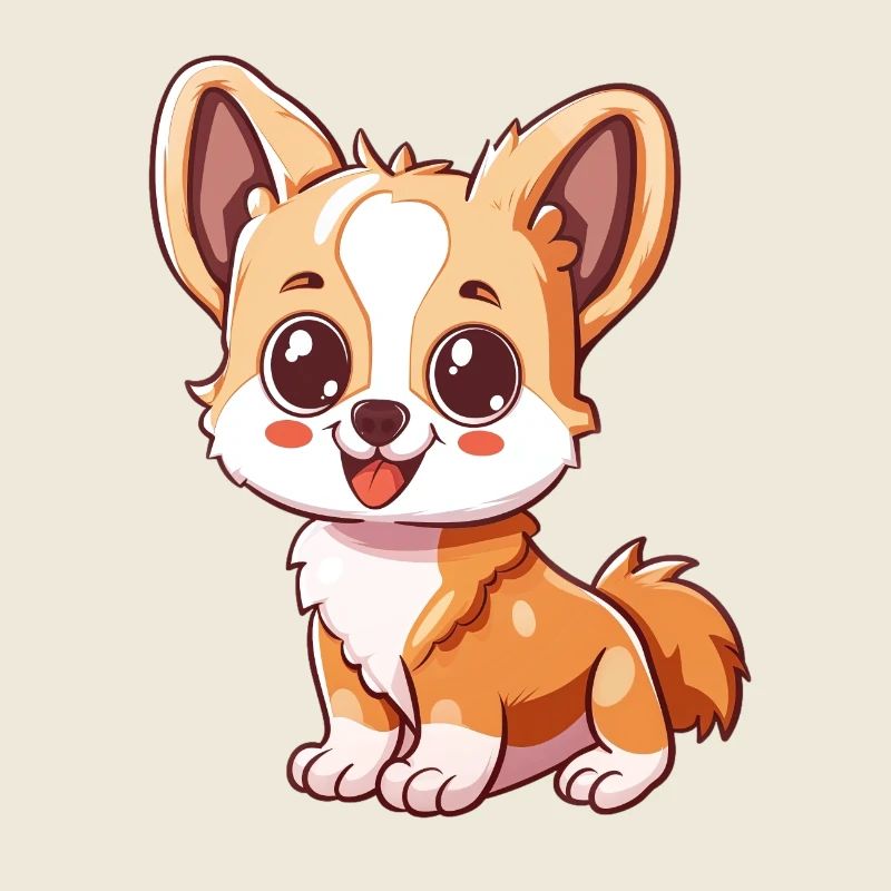 Chiot Corgi mignon avec de grands yeux