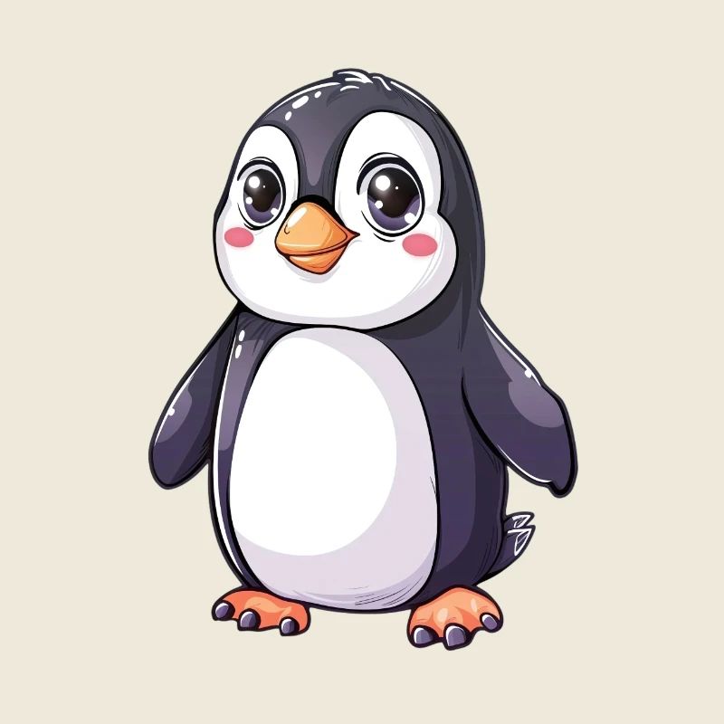 Cute penguin with big eyes for animal lovers