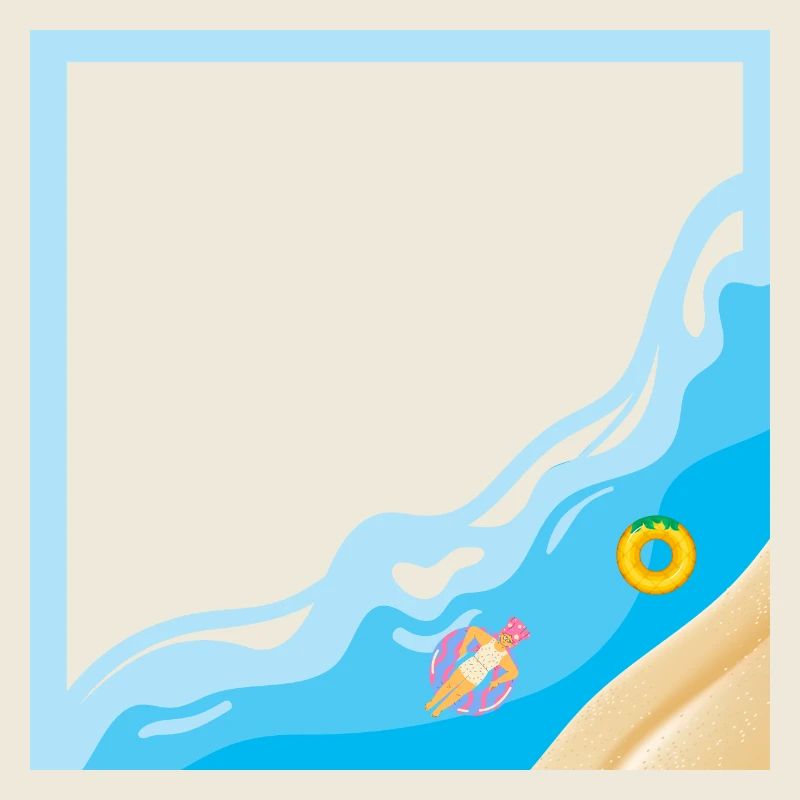 Plage d'été avec une personne qui se baigne