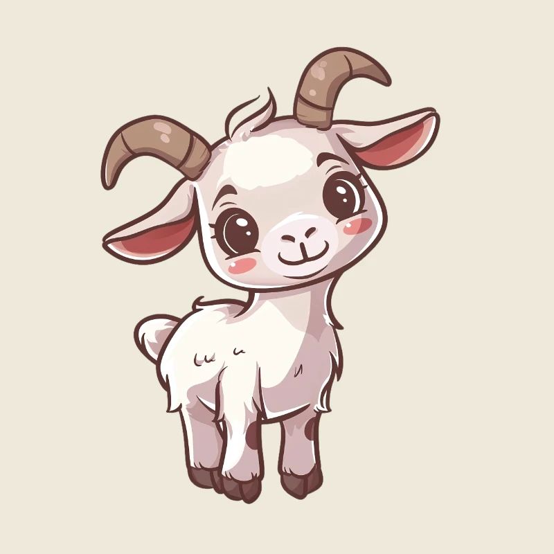 Cute baby goat with big eyes