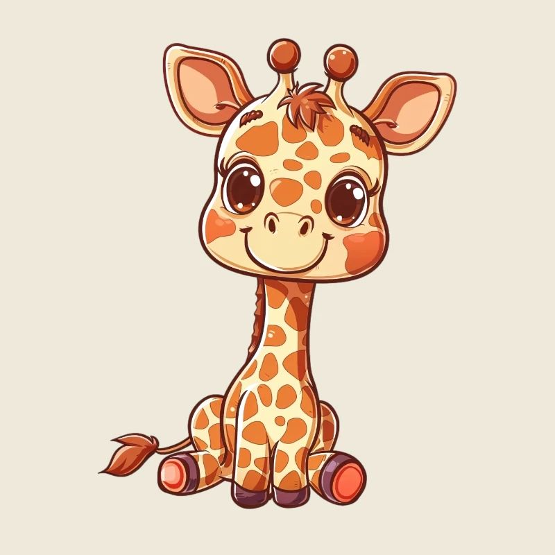 Cute Giraffe Drawing for Kids