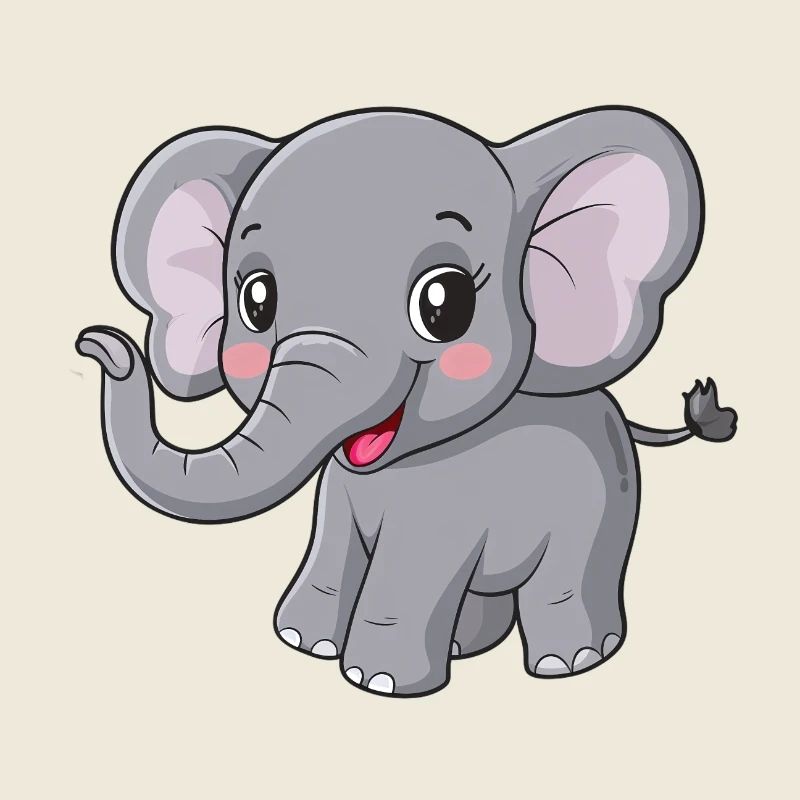 Mignon ami éléphant gris