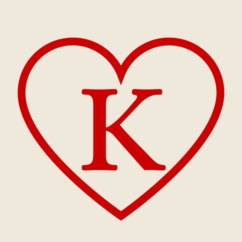 Letter k Red Heart