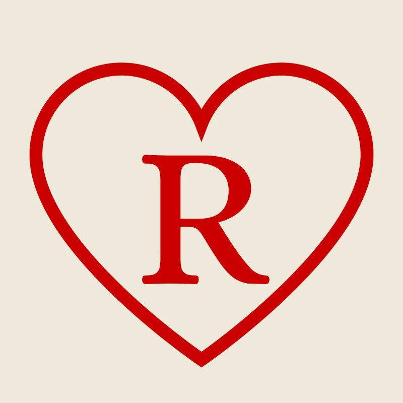 Buchstabe r rotes Herz