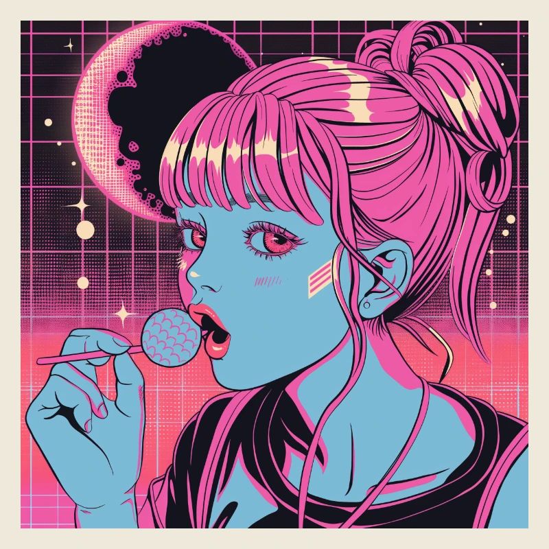 Impression de mode de haute qualité de fille anime des années 80