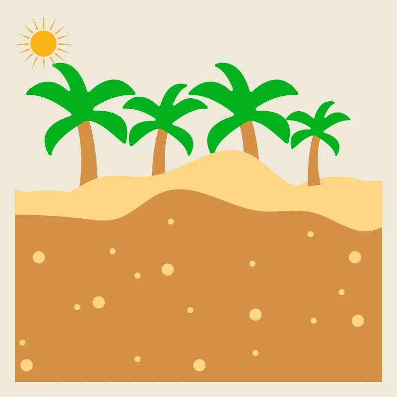 Strand mit Palmen unter der Sonne