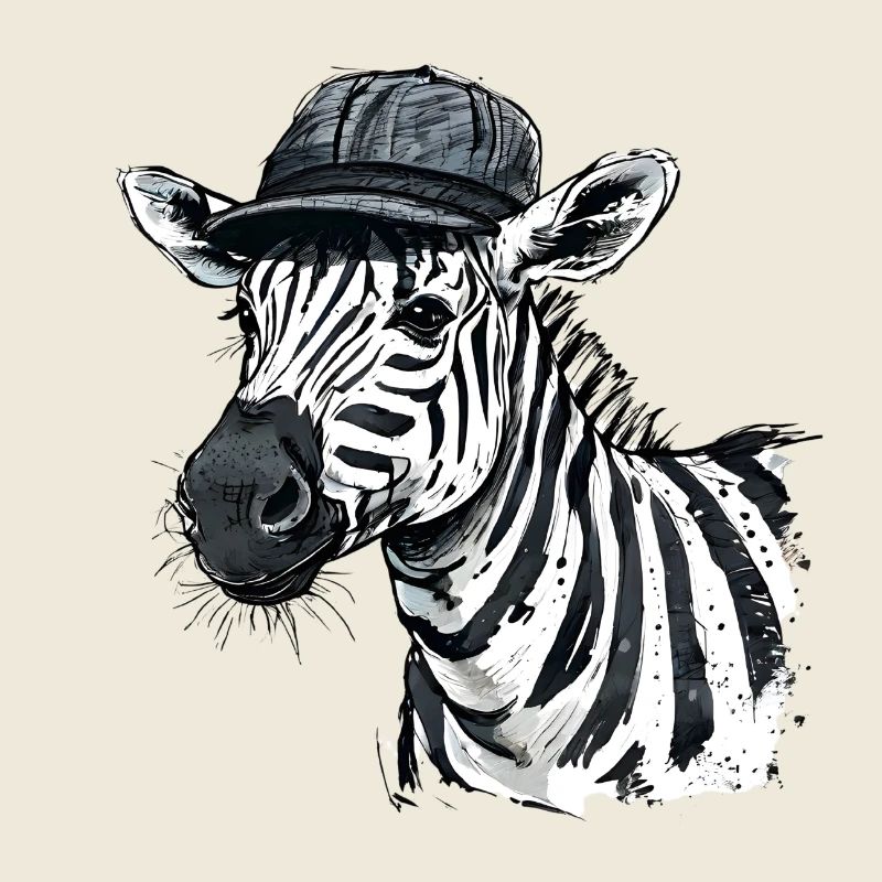 Süßes Zebra mit Mütze