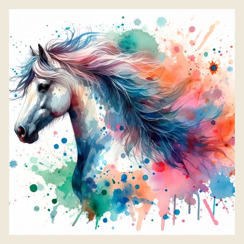 Pferd in Aquarell