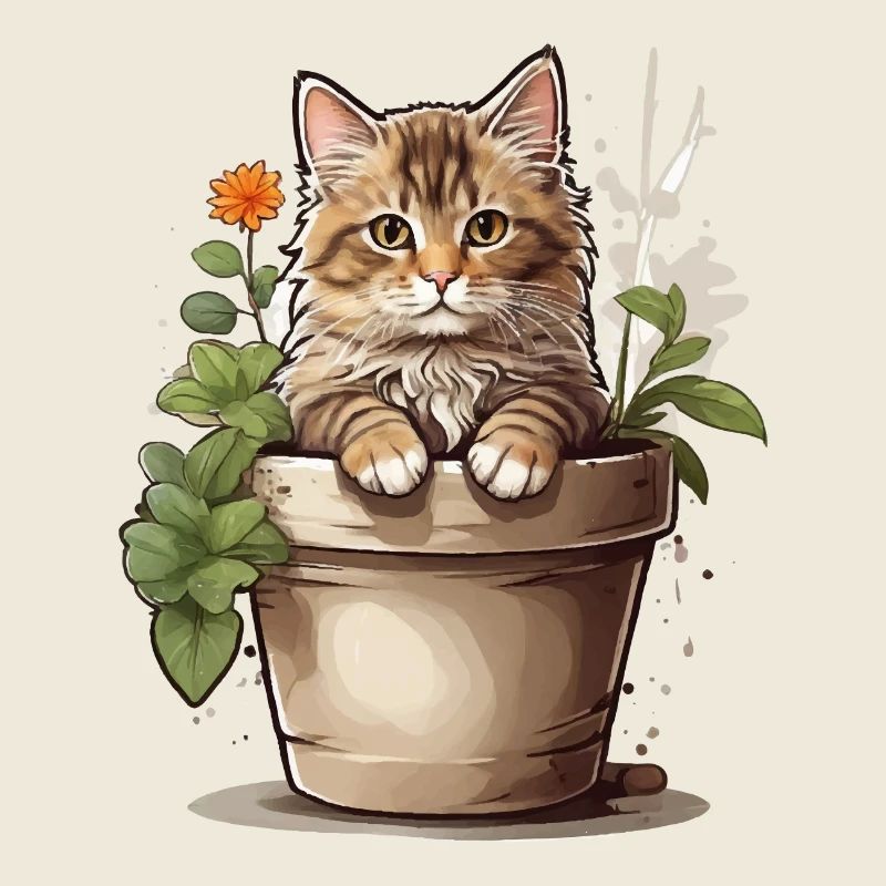 Fleur de chat mignonne