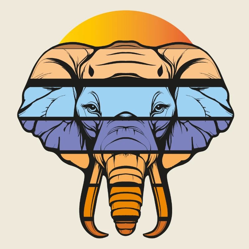 Elephant Elephant in cool colors