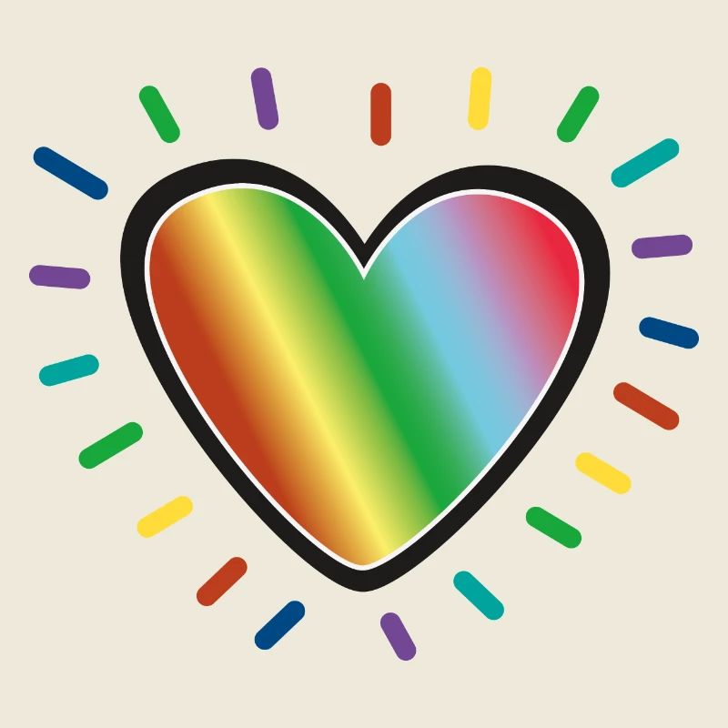 Strahlendes Herz in Regenbogen Farben