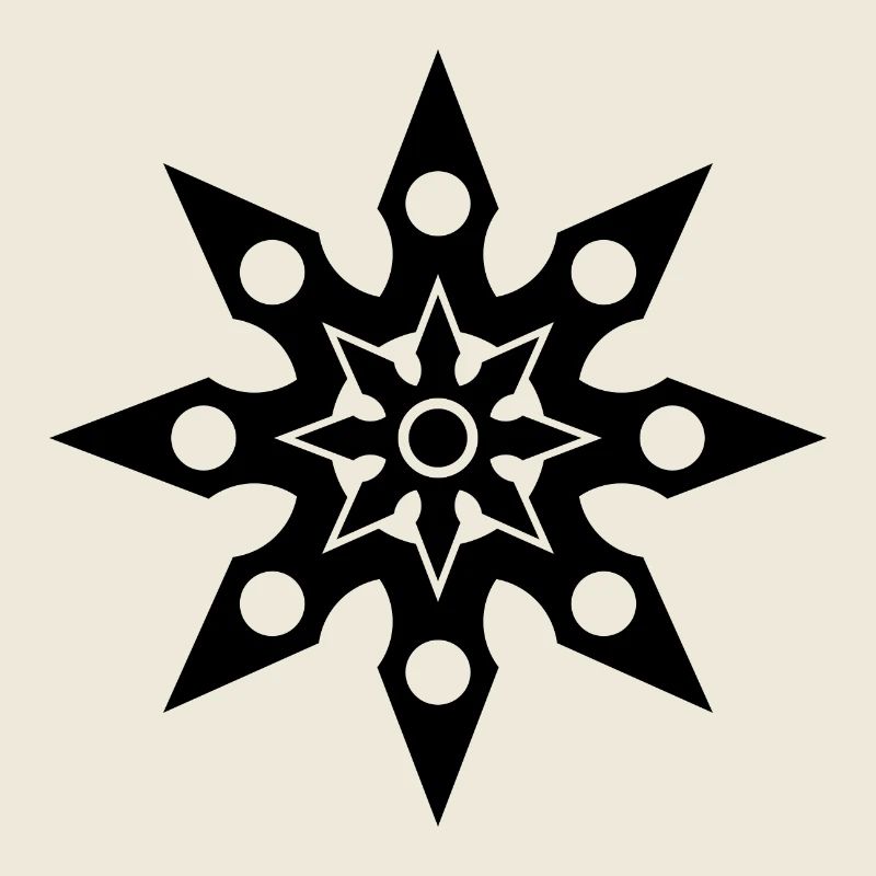 Black stylized chaos 8 pointed star