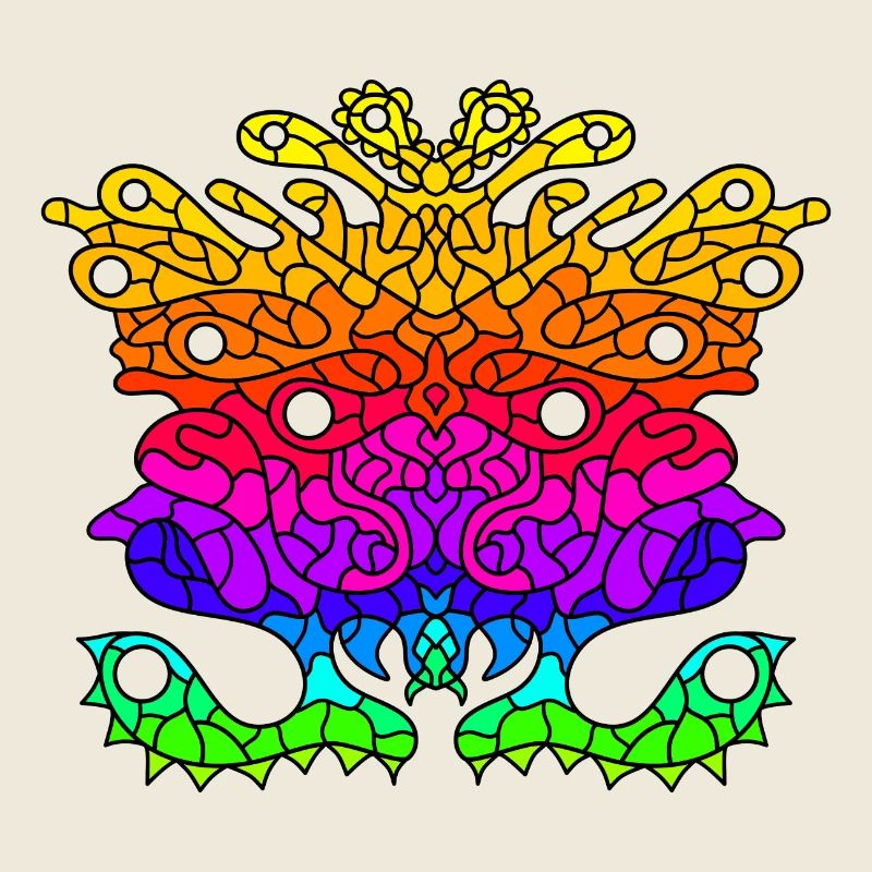 Abstract Rainbow Alien Creature