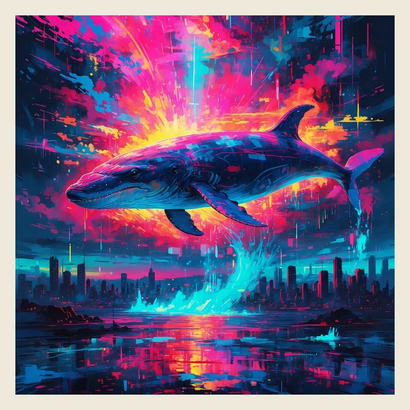 Neon Blue Whale