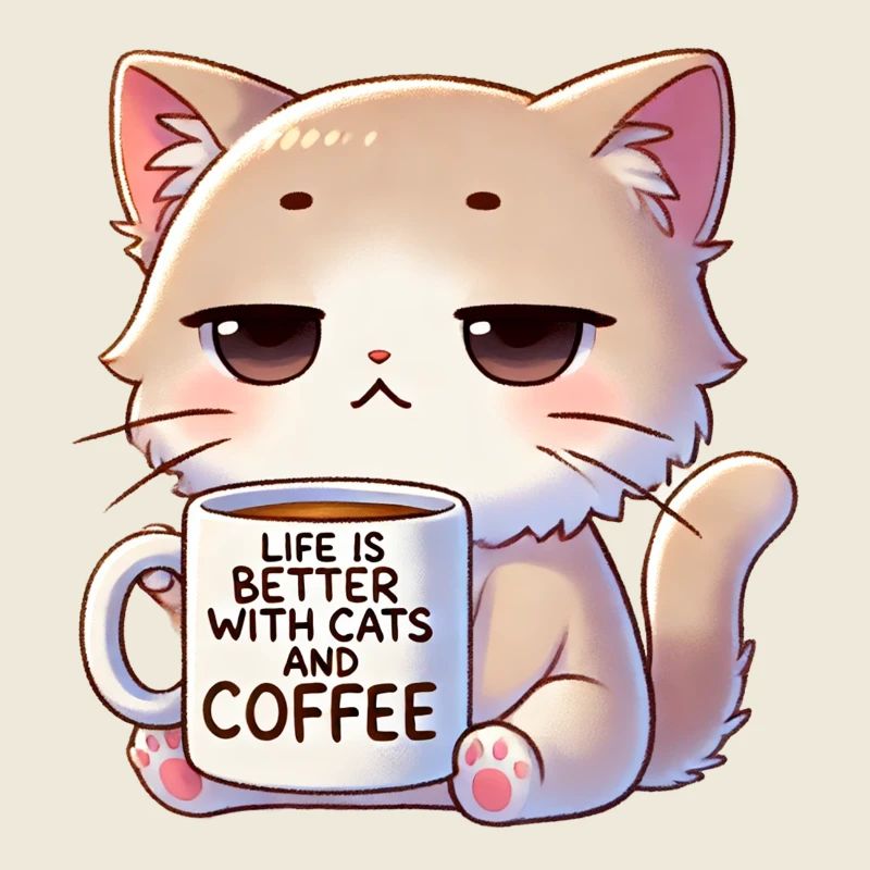 Katze Mit Kaffe