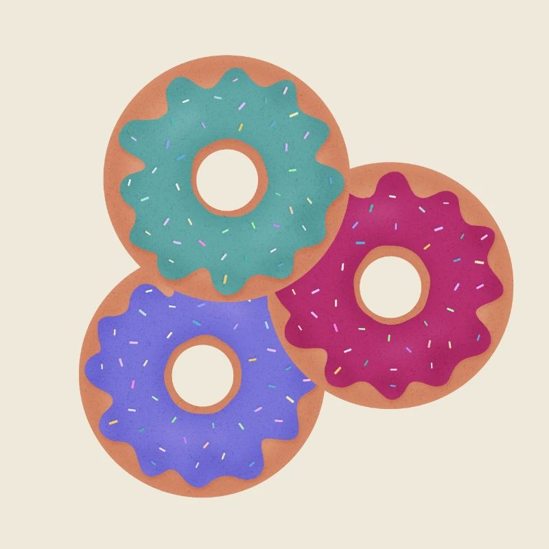 3 bunte Donuts