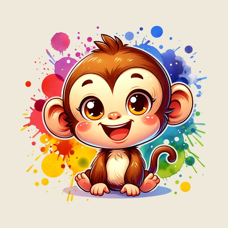 Cute monkey colorful