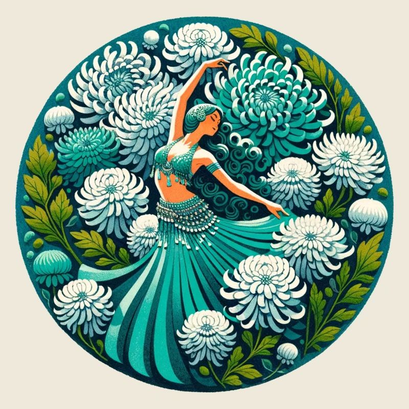 Blaugrüne Bauchtänzerin