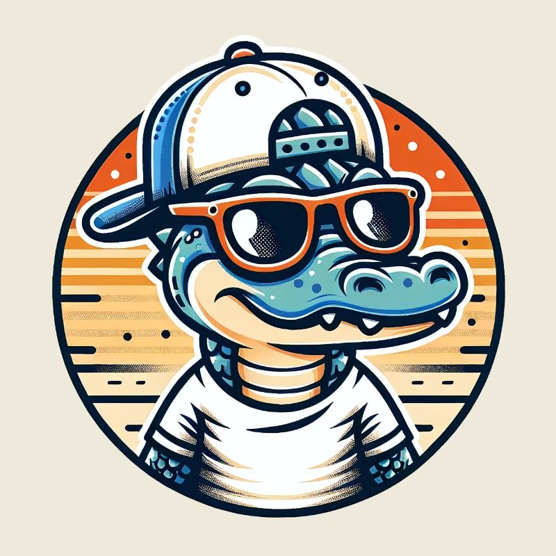 Crocodile avec Basecap et lunettes de soleil - Krokodil