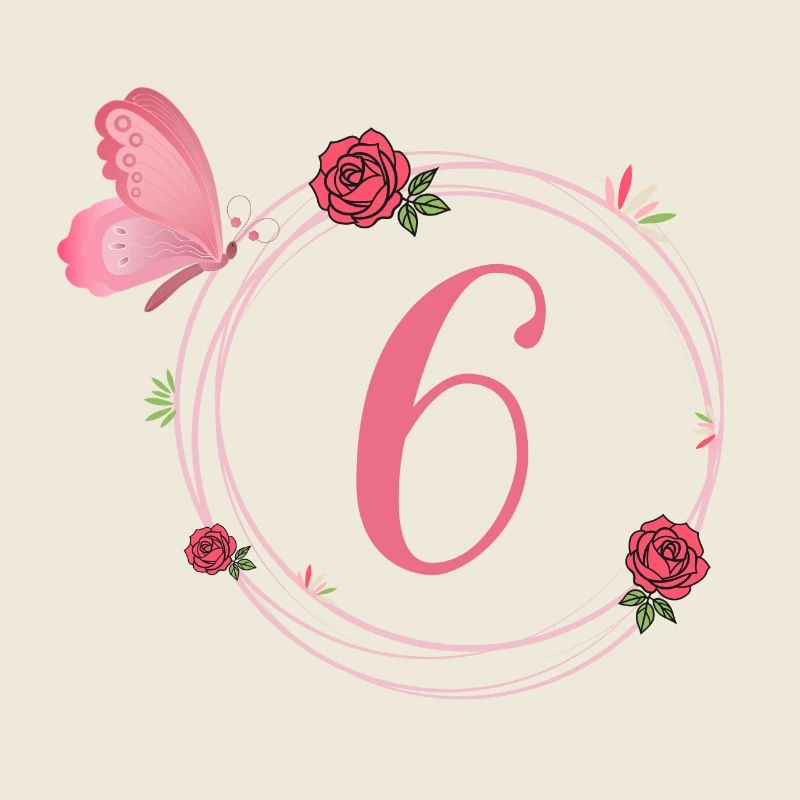 6e anniversaire papillon et fleurs fillettes