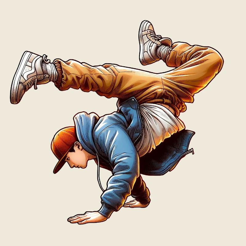 Energetische Breakdance-Tanzschritte