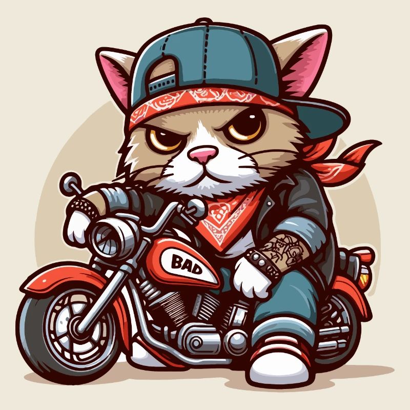 Chat forcé : tyran à moto