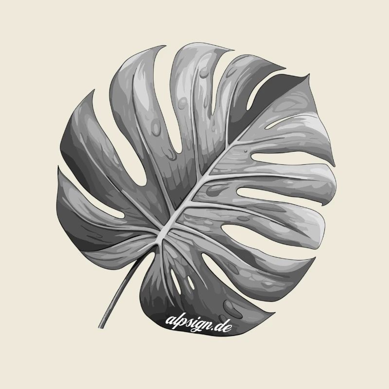 Monstera feuille fenêtre feuille design AlpSign.de