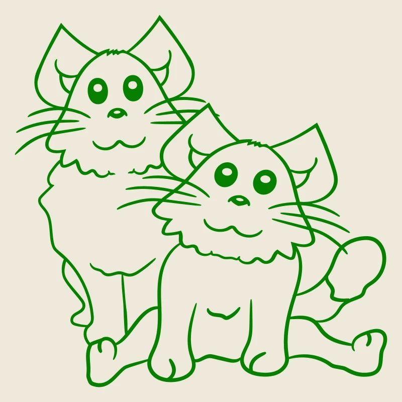 Zwei Glückliche Katzen 2 Freunde Pärchen Team Paar
