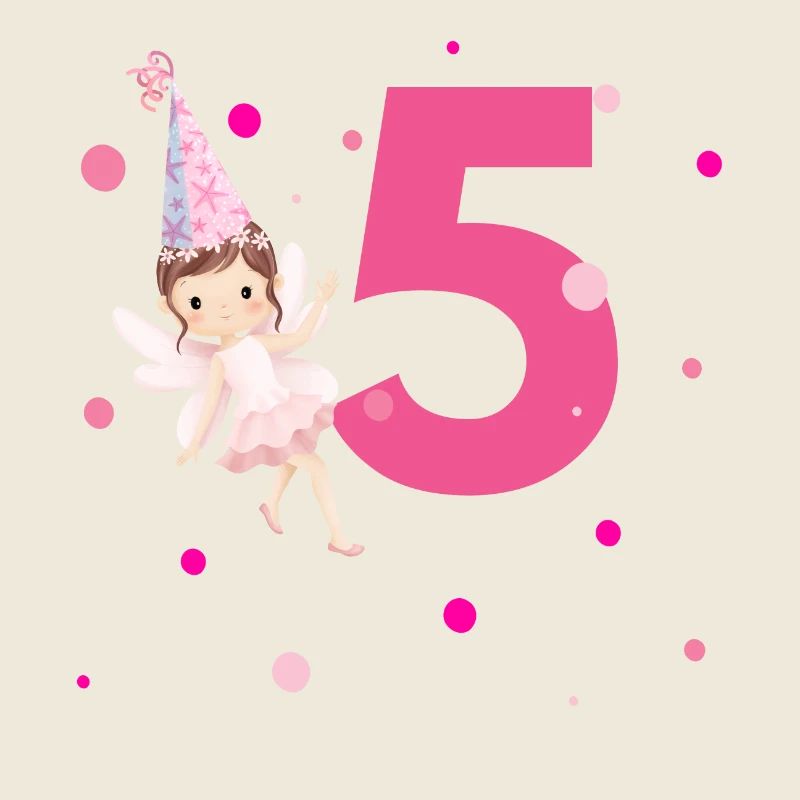 5e anniversaire fée rose
