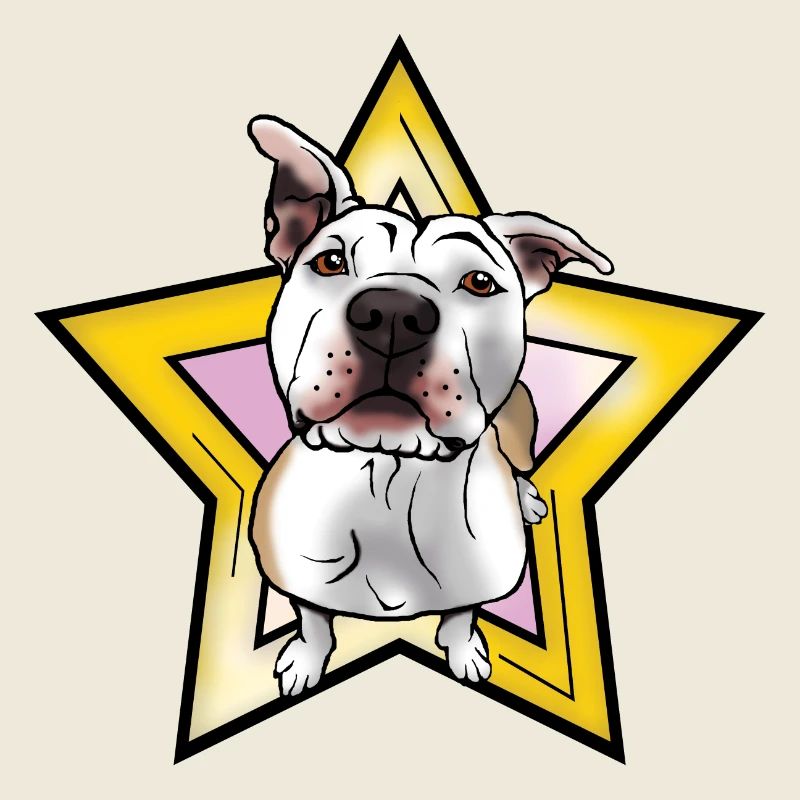 American Staffordshire Terrier mit Stern als Comic