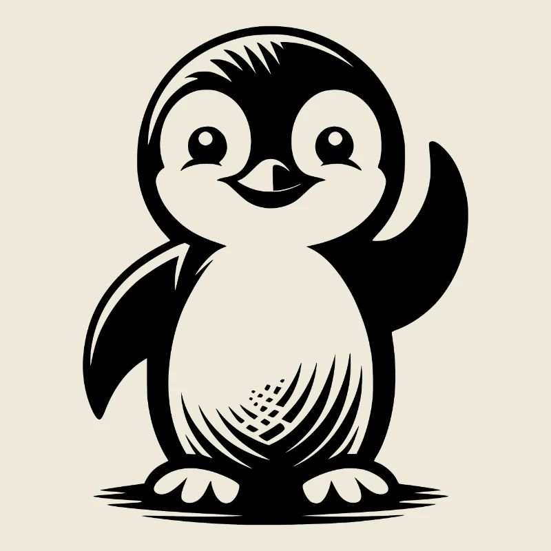 Illustration de pingouin de dessin animé mignon
