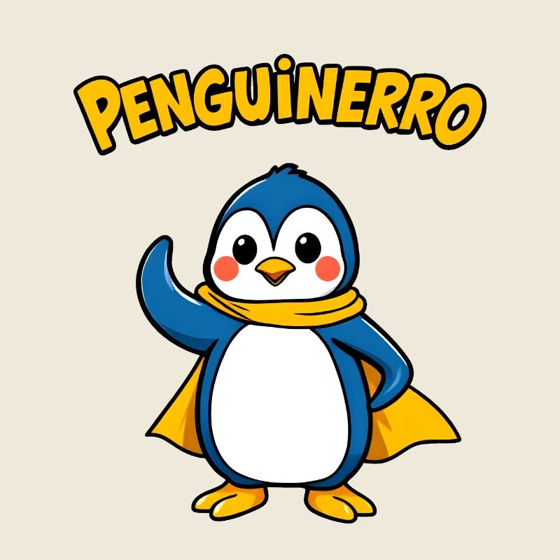 Pingouin joyeux se tenant audacieusement avec une écharpe