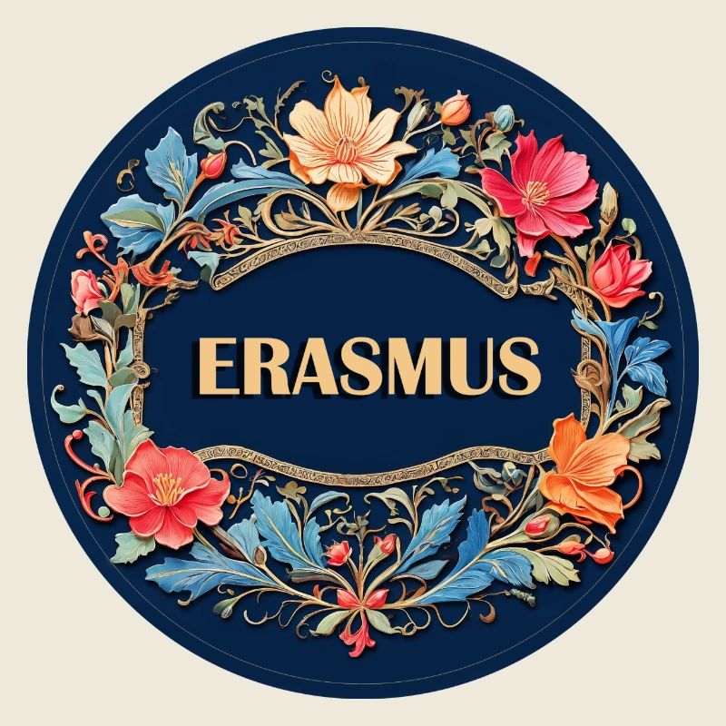 Erasmus-Design mit Blumen