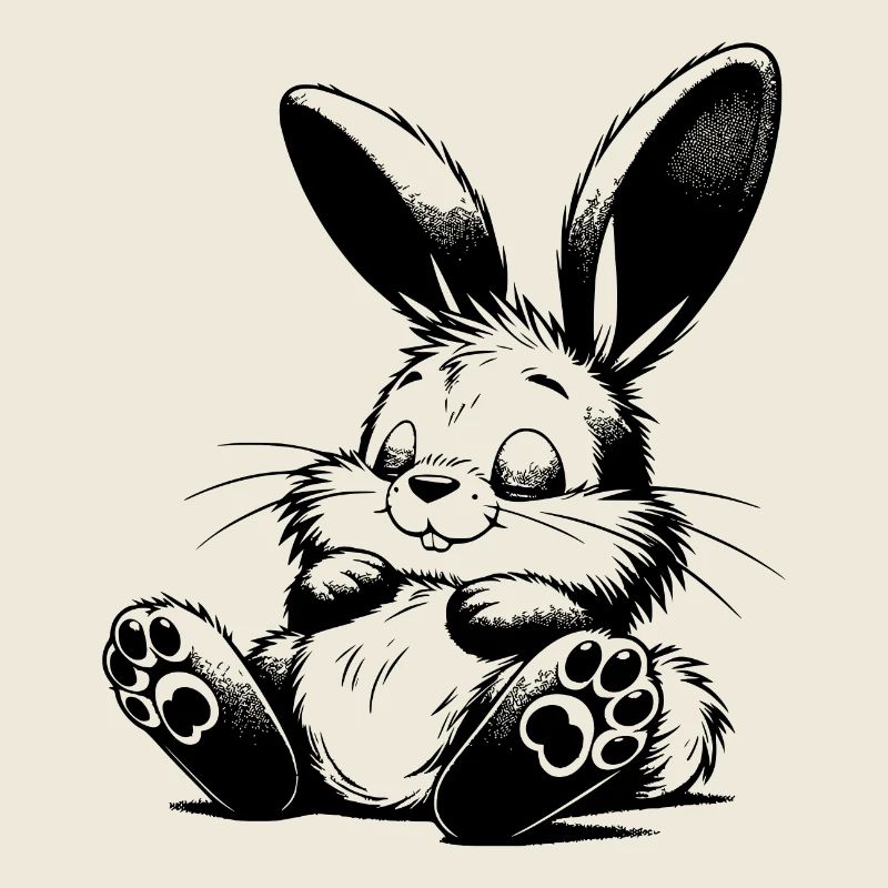 Sleeping Kids Bunny with Big Ears