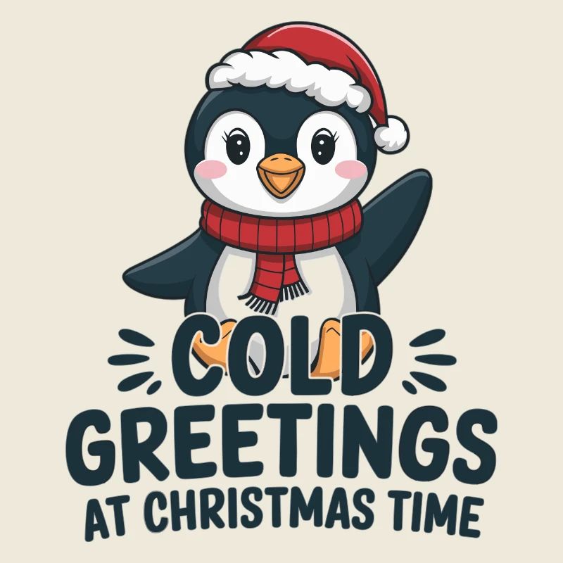 Salutations sympas au moment de Noël – Penguin