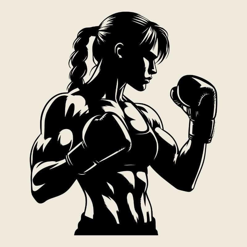 Boxer avec gants en posture concentrée