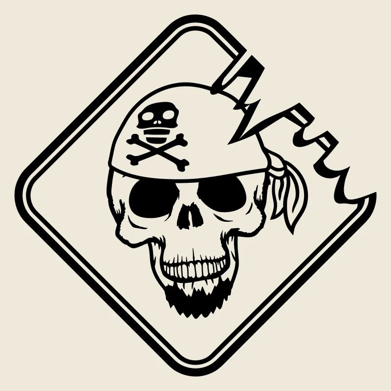 Bouclier de pirate Crâne de squelette Crâne Avertissement