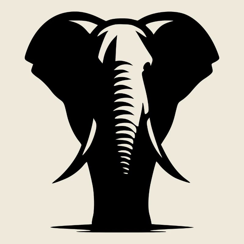 Gewaltiger Elefant mit großen Stoßzähnen