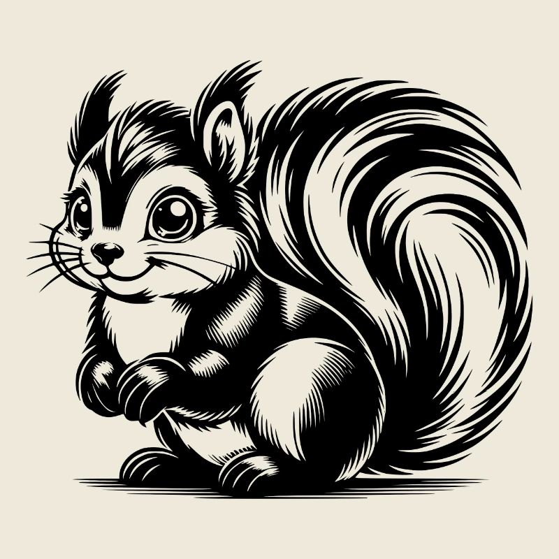 Cute cute squirrel Drawing