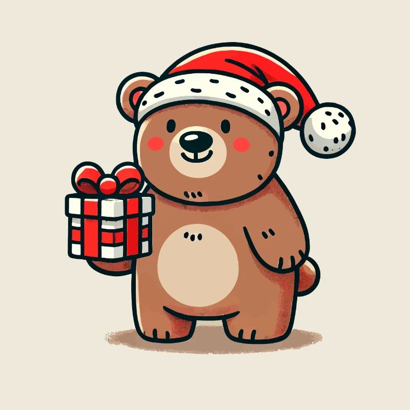 Ours de Noël avec cadeau