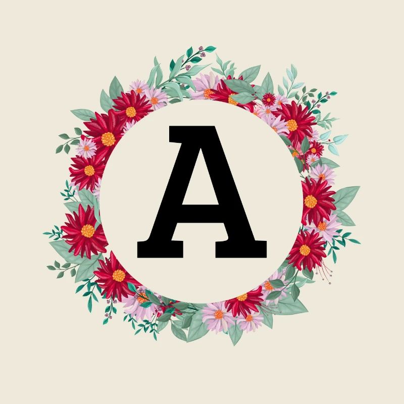 Lettre a couronne florale