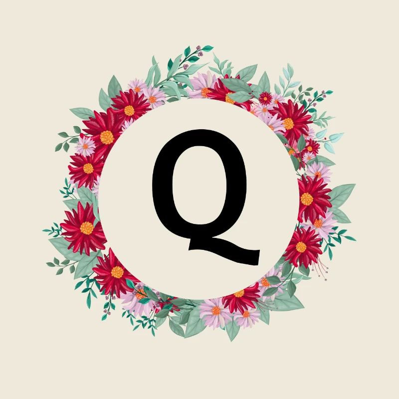 Buchstabe q Blumenkrone