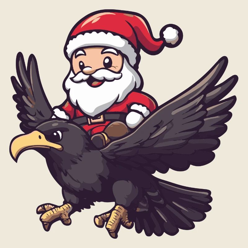 Harpy Bird Santa Claus Cartoon