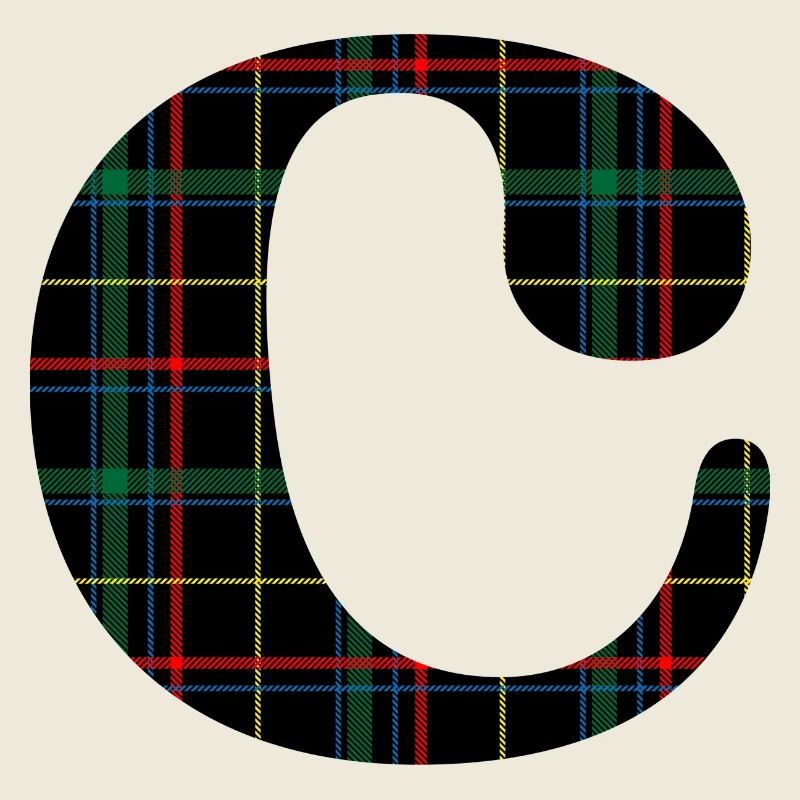 Monogramm c schottischer Tartan