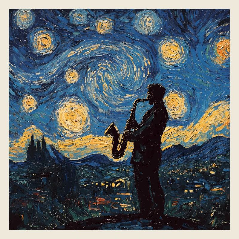 Saxophone Saxophonist Jazz Lover Van Gogh